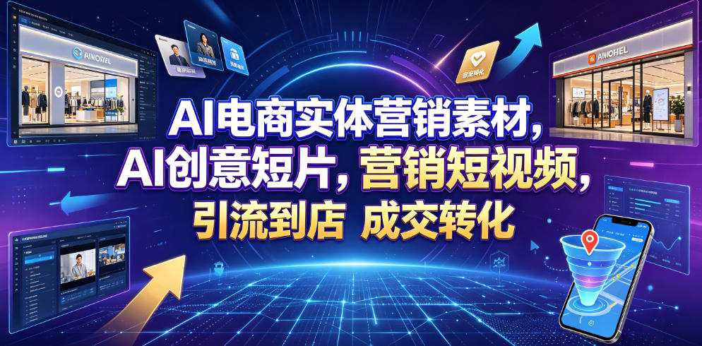 AI电商实体营销素材，AI创意短片，高效打造营销短视频，轻松引流到店，稳定提升门店客流与成交转化-hcnxn