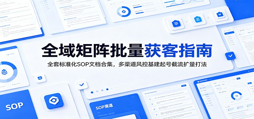 全域矩阵批量获客指南：全套标准化SOP文档合集，多渠道风控基建起号截流扩量打法-hcnxn