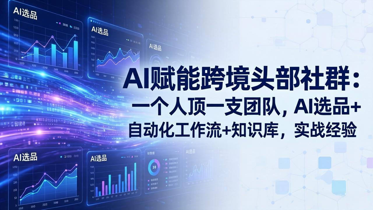 AI赋能跨境头部社群-更新6月：一个人顶一支团队，AI选品+自动化工作流+知识库，实战经验-hcnxn