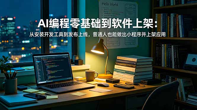 AI编程零基础到软件上架：从安装开发工具到发布上线，普通人也能做出小程序并上架应用商店-hcnxn
