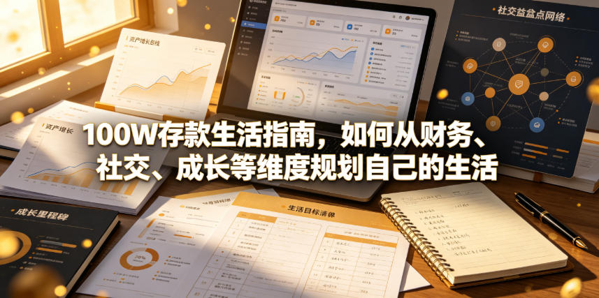 付费文章：100W存款生活指南，如何从财务、社交、成长等维度规划自己的生活-hcnxn