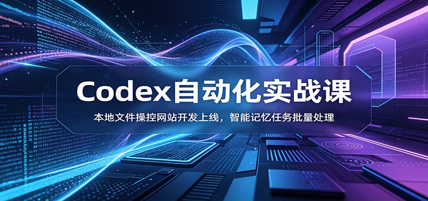 Codex自动化实战课：本地文件操控网站开发上线，智能记忆任务批量处理-hcnxn