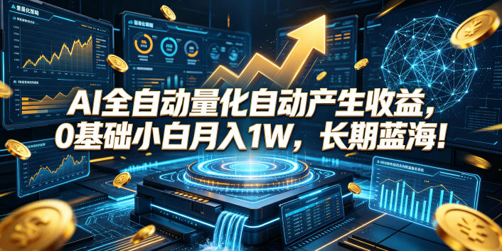 AI全自动量化自动产生收益，0基础小白月入1W，长期蓝海！【揭秘】-hcnxn