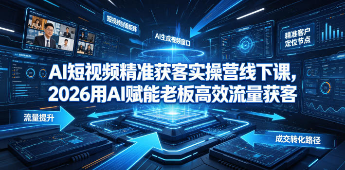 AI短视频精准获客实操营6月10-14号线下课，2026用AI赋能老板高效流量获客-hcnxn