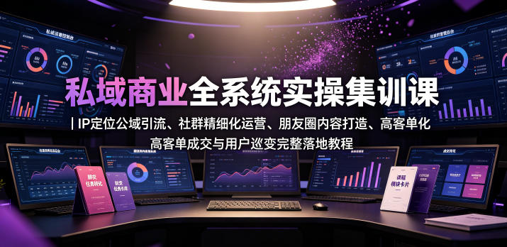 私域商业全系统实操课｜IP定位公域引流、社群精细化运营、朋友圈内容打造、高客单成交与用户裂变完整落地教程-hcnxn