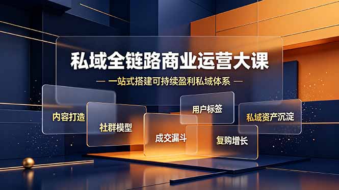私域全链路商业运营大课，内容打造社群模型成交漏斗，一站式搭建可持续盈利私域体系-hcnxn
