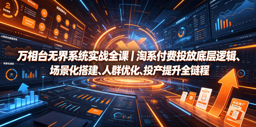 万相台无界系统实战全课｜淘系付费投放底层逻辑、场景化搭建、人群优化、投产提升全链路运营教程-hcnxn