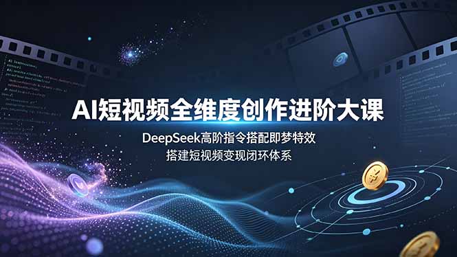 AI短视频全维度创作进阶大课，DeepSeek高阶指令搭配即梦特效，搭建短视频变现闭环体系-hcnxn