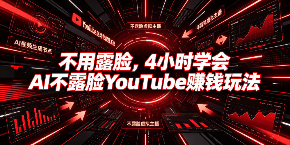 不用露脸，4小时学会AI不露脸YouTube賺钱玩法【原创双语字幕】-hcnxn