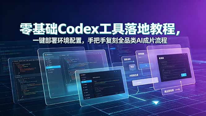 零基础Codex工具落地教程，一键部署环境配置，手把手复刻全品类AI成片流程-hcnxn