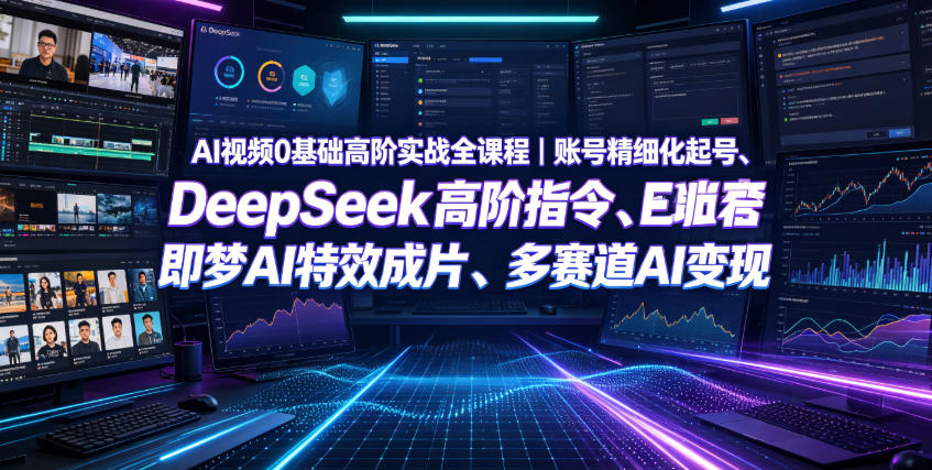 AI视频0基础高阶实战全课程｜账号精细化起号、DeepSeek高阶指令、即梦AI特效成片、多赛道AI短视频量产变现-hcnxn