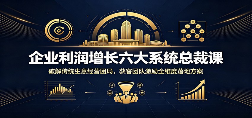企业利润增长六大系统总裁课：破解传统生意经营困局，获客团队激励全维度落地方案-hcnxn