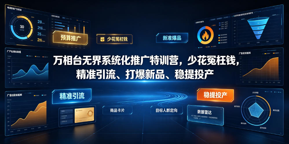 万相台无界系统化推广特训营VI0.0，少花冤枉钱，精准引流、打爆新品、稳提投产(全程录音+字幕)-hcnxn