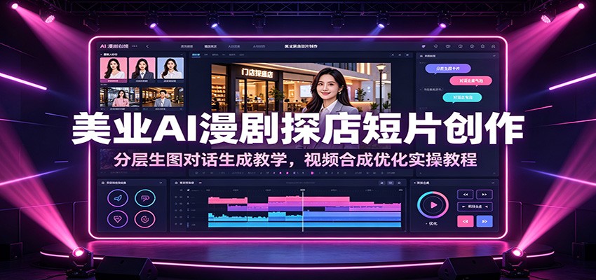 美业AI漫剧探店短片创作：分层生图对话生成教学，视频合成优化实操教程-hcnxn