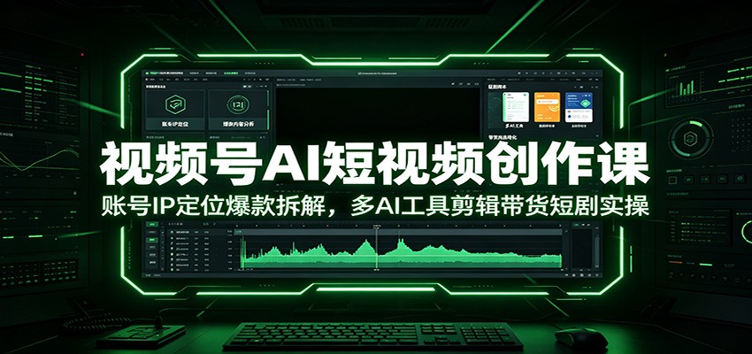 视频号AI短视频创作课：账号IP定位爆款拆解，多AI工具剪辑带货短剧实操-hcnxn