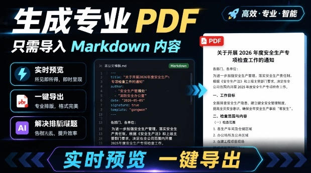 只需导入Markdown内容，实时预览一键导出专业PDF！轻松解决AI生成内容排版问题Presto-hcnxn