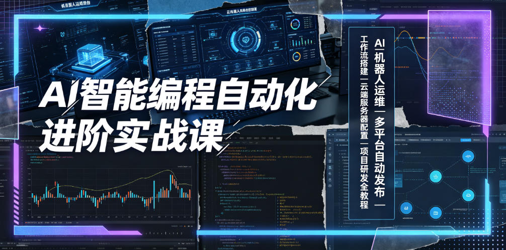 AI智能编程自动化进阶实战课｜AI机器人运维、多平台自动发布、工作流搭建、云端服务器配置与项目研发全教程-hcnxn