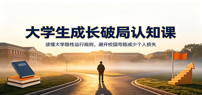 大学生成长破局认知课：读懂大学隐性运行规则，避开校园弯路减少个人损失-hcnxn