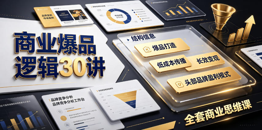 商业爆品逻辑30讲｜拆解各行各业头部品牌盈利模式，吃透爆品打造、低成本传播、长效变现全套商业思维课-hcnxn