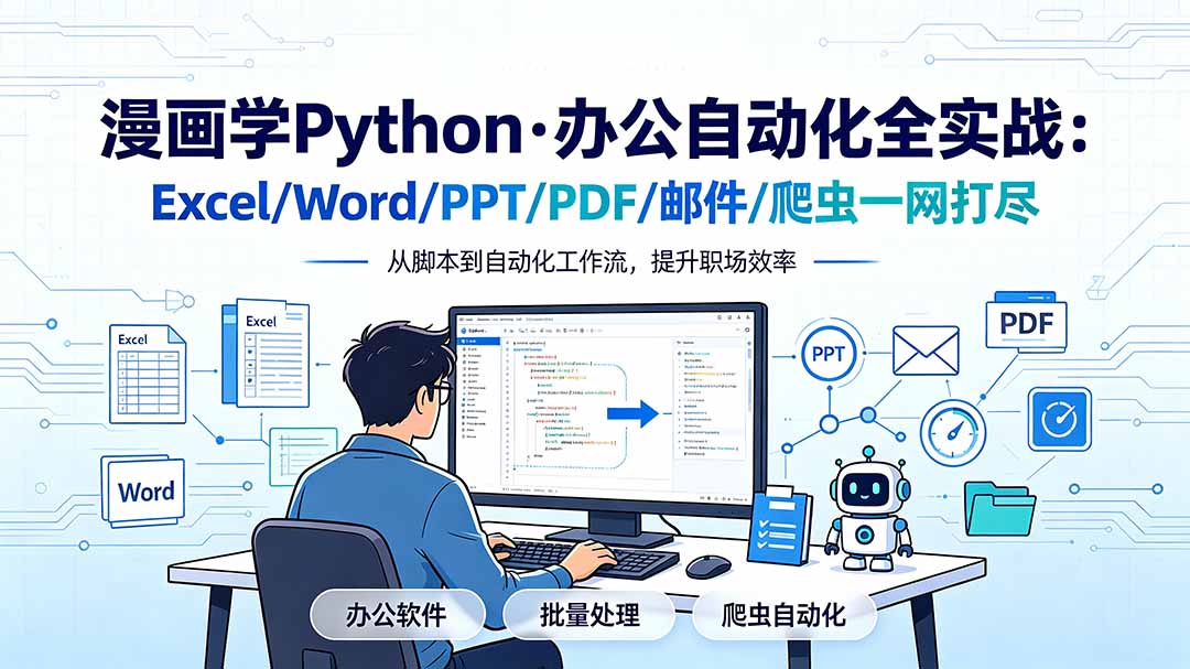 漫画学Python·办公自动化全实战：Excel/Word/PPT/PDF/邮件/爬虫一网打尽-hcnxn