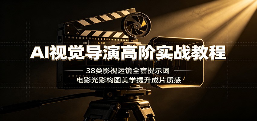 AI视觉导演高阶实战教程：38类影视运镜全套提示词，电影光影构图美学提升成片质感-hcnxn
