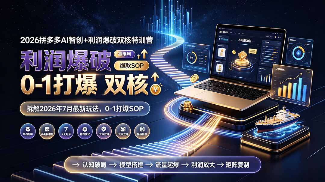 2026拼多多AI智创+利润爆破双核特训营-拆解2026年7月最新玩法，0-1打爆SOP-hcnxn