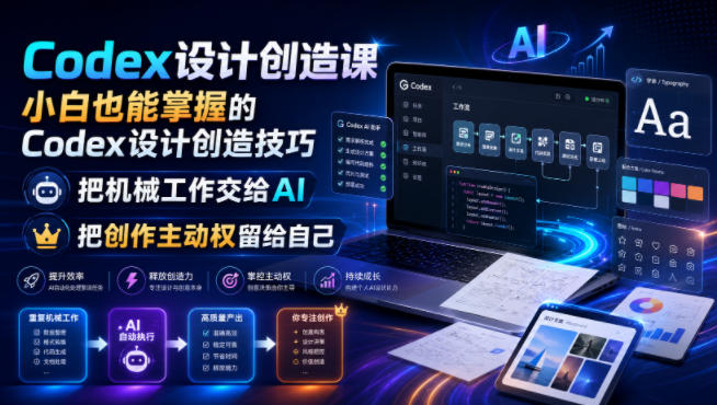Codex设计创造课，小白也能掌握的Codex设计创造技巧，把机械工作交给AI，把创作主动权留给自己-hcnxn