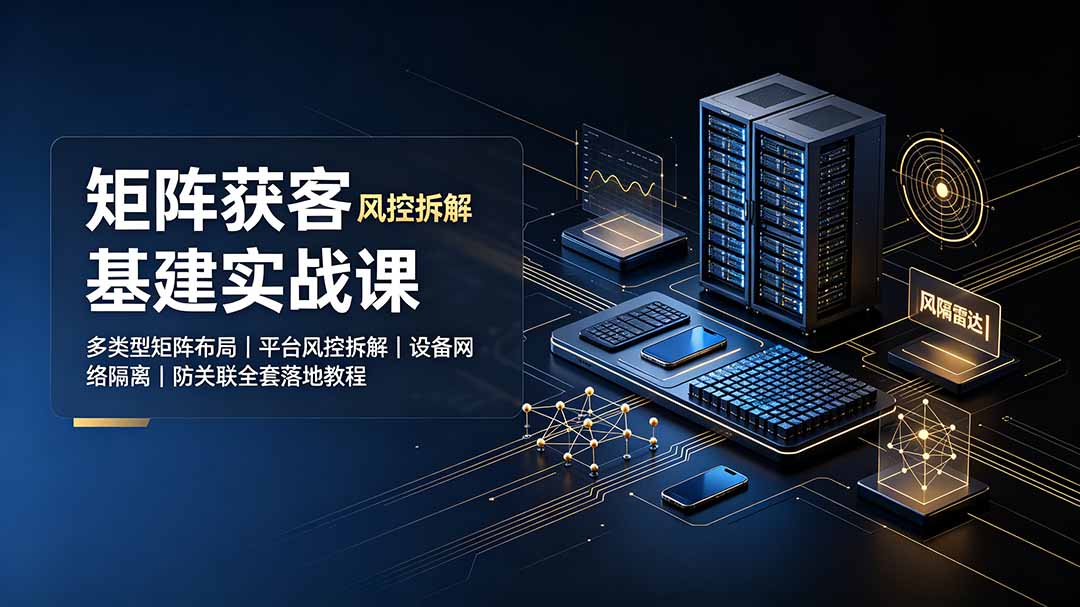矩阵获客基建实战课：多类型矩阵布局｜平台风控拆解｜设备网络隔离｜防关联全套落地教程-hcnxn