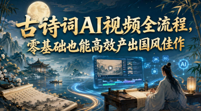 古诗词AI视频全流程，零基础也能高效产出国风佳作-hcnxn