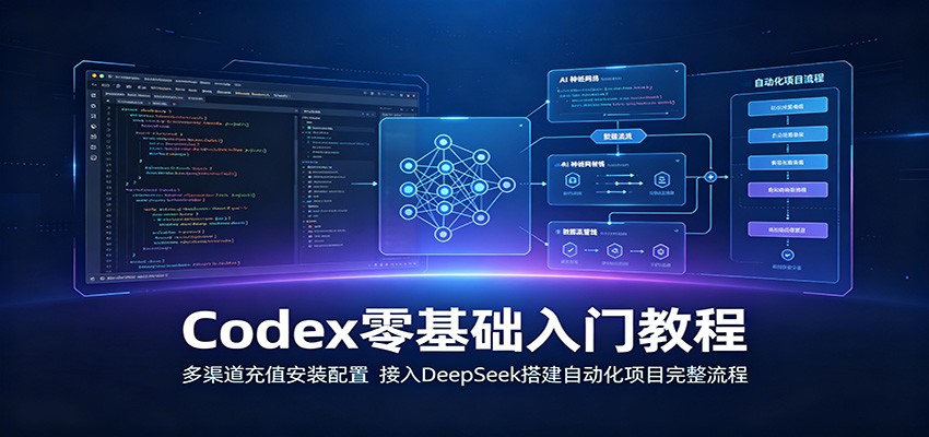 Codex零基础入门教程：多渠道充值安装配置，接入DeepSeek搭建自动化项目完整流程-hcnxn