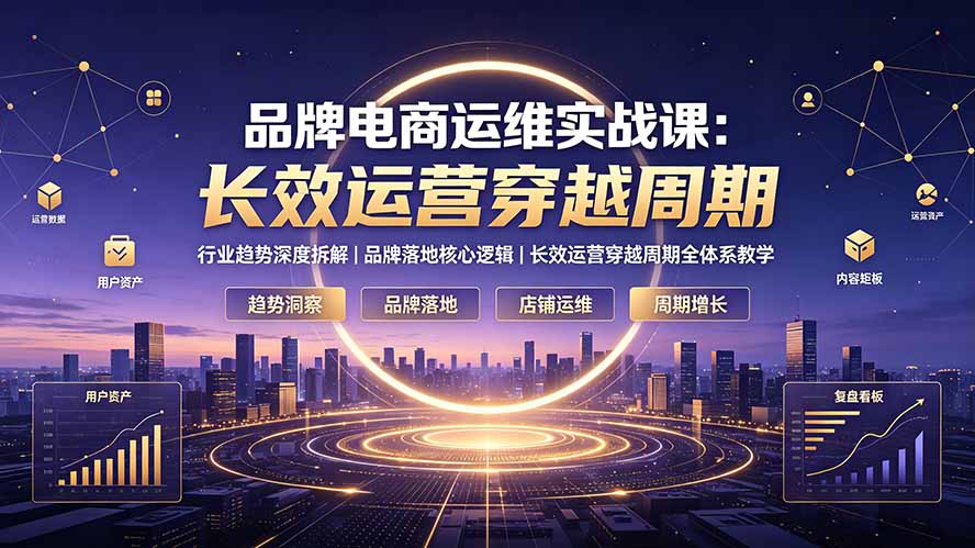 品牌电商运维实战课：行业趋势深度拆解｜品牌落地核心逻辑｜长效运营穿越周期全体系教学-hcnxn