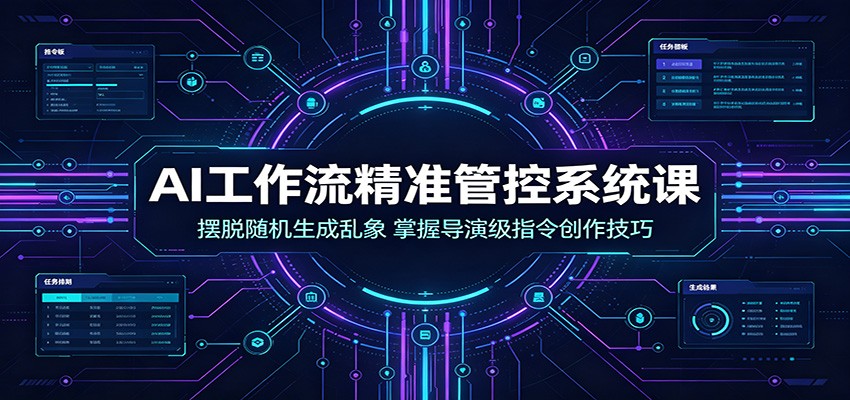 AI工作流精准管控系统课：摆脱随机生成乱象，掌握导演级指令创作技巧-hcnxn