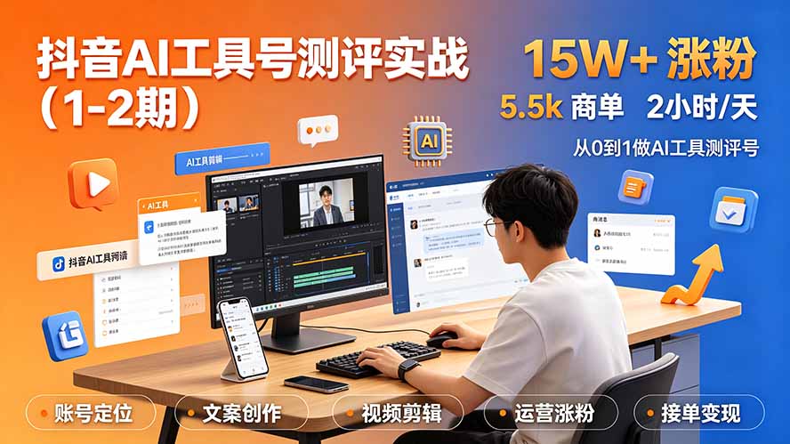 抖音AI工具号测评实战(1-2期-hcnxn