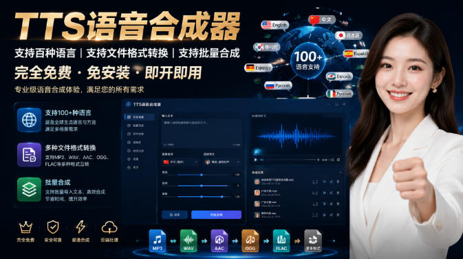 最新TTS配音，支持批量，支持文件格式转换，功能超多-hcnxn