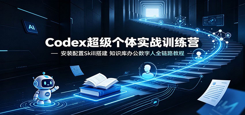 Codex超级个体实战训练营：安装配置Skill搭建，知识库办公数字人全链路教程-hcnxn