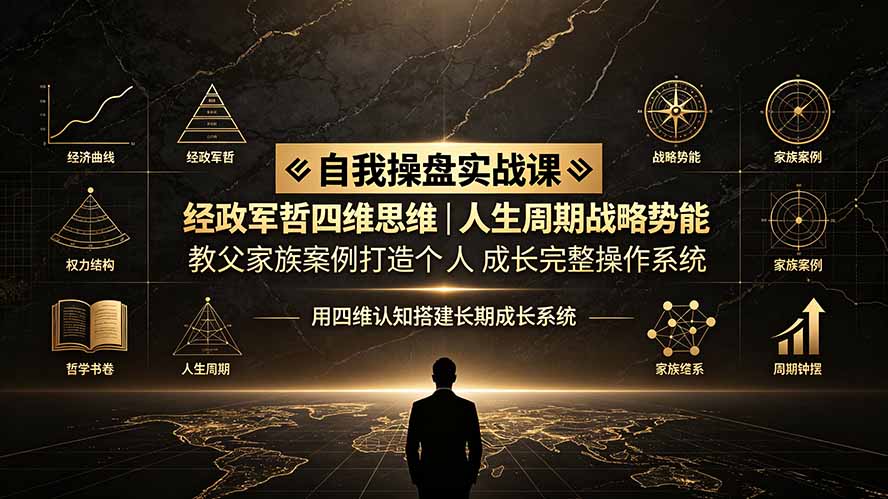 自我操盘实战课：经政军哲四维思维｜人生周期战略势能｜教父家族案例打造个人成长完整操作系统-hcnxn