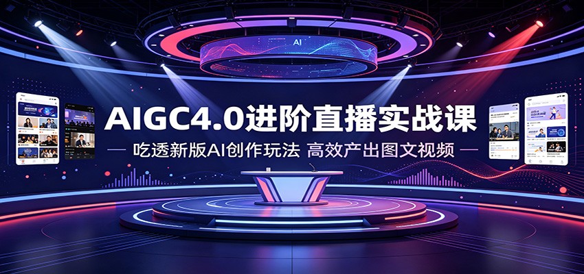 AIGC4.0进阶直播实战课：吃透新版AI创作玩法，高效产出图文视频-hcnxn