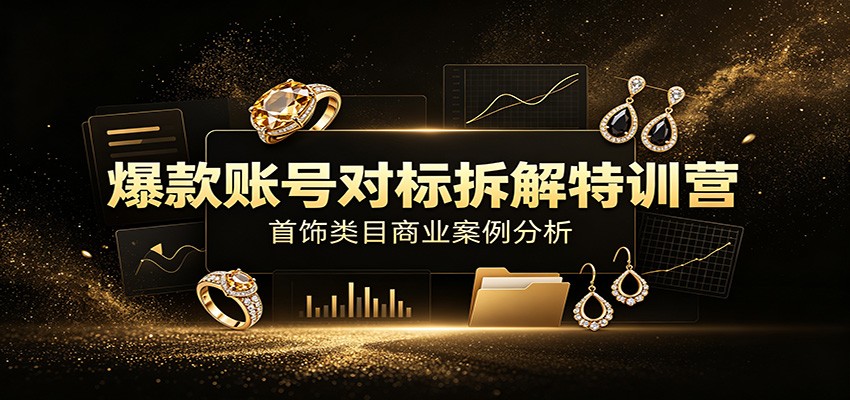 爆款账号对标拆解特训营：首饰类目商业案例分析，配套完整资料内容-hcnxn