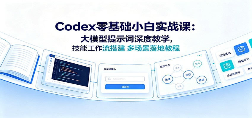 Codex零基础小白实战课：大模型提示词深度教学，技能工作流搭建多场景落地教程-hcnxn