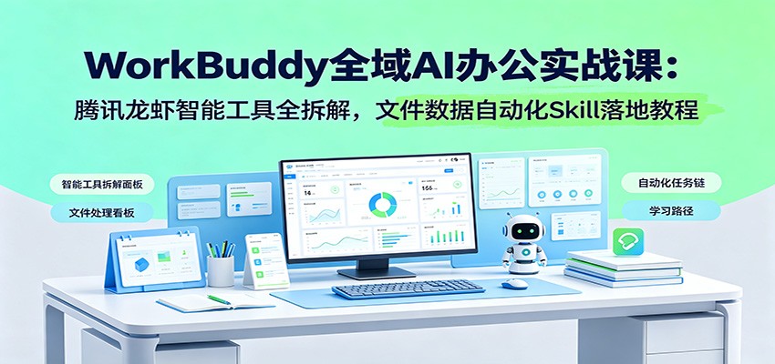 WorkBuddy全域AI办公实战课：腾讯龙虾智能工具全拆解，文件数据自动化Skill落地教程-hcnxn