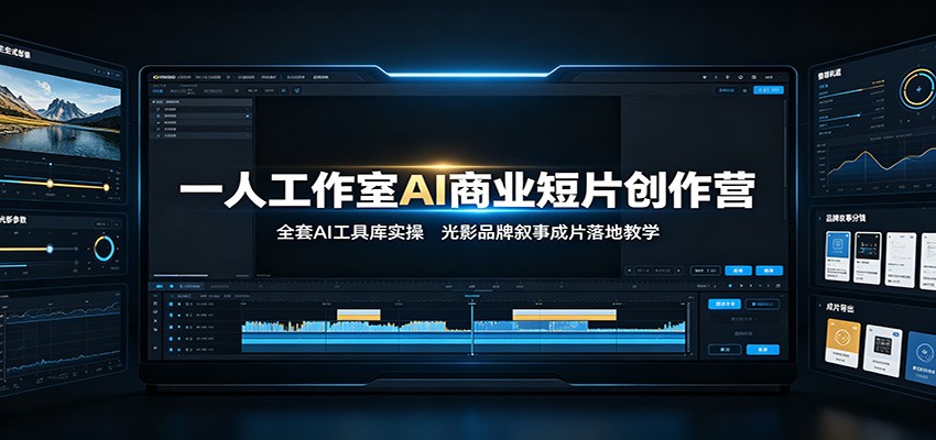 一人工作室AI商业短片创作营：全套AI工具库实操，光影品牌叙事成片落地教学-hcnxn