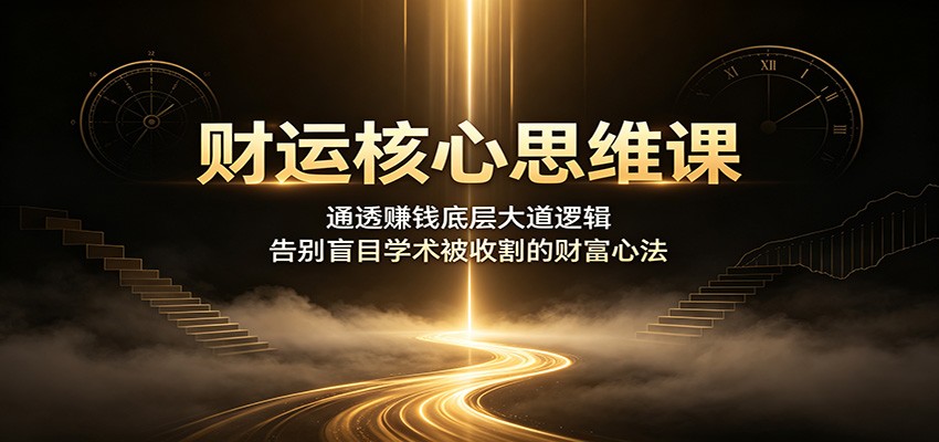 财运核心思维课：通透赚钱底层大道逻辑，告别盲目学术被收割的财富心法-hcnxn
