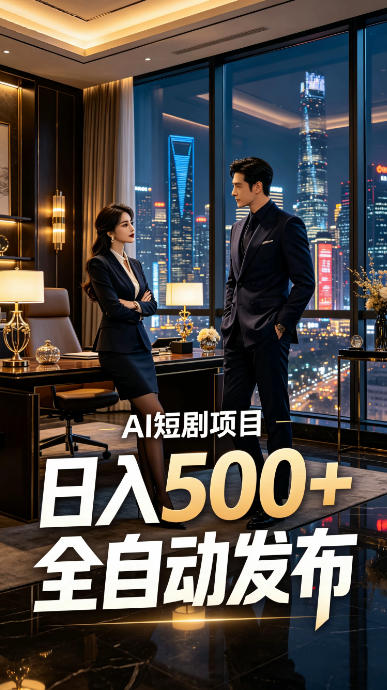 快手AI短剧自动发布，矩阵批量运营变现，轻资产副业项目，日入500+【揭秘】-hcnxn