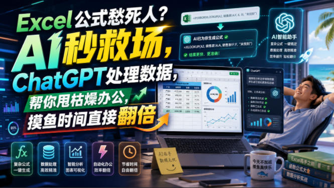 Excel公式愁死人？AI秒救场，ChatGPT处理数据，帮你甩枯燥办公，摸鱼时间直接翻倍【原创双语字幕】-hcnxn