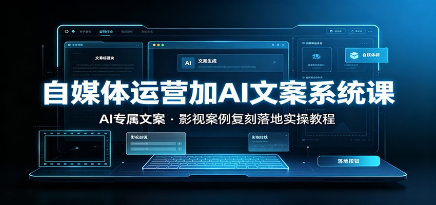 自媒体运营加AI文案系统课：：AI专属文案，影视案例复刻落地实操教程-hcnxn