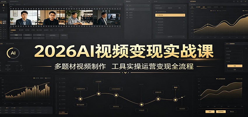 2026AI视频变现实战课：多题材视频制作，工具实操运营变现全流程-hcnxn