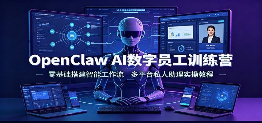 OpenClaw AI数字员工训练营：零基础搭建智能工作流，多平台私人助理实操教程-hcnxn