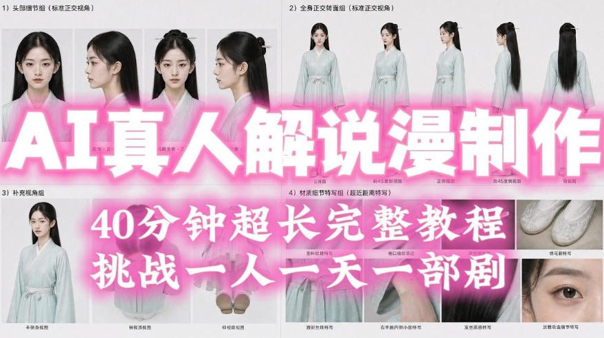 2026年AI真人解说漫剧自动批量化制作教程，40分钟超长完整，自动批量化制作，挑战一人一天一部剧！-hcnxn