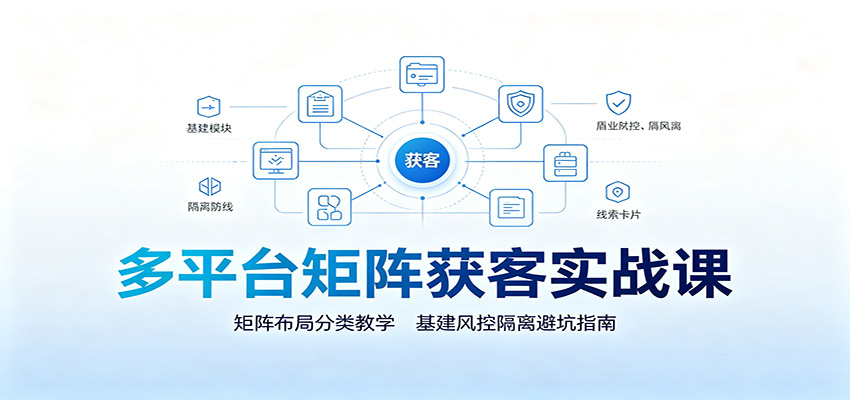 多平台矩阵获客实战课：矩阵布局分类教学，基建风控隔离避坑指南-hcnxn