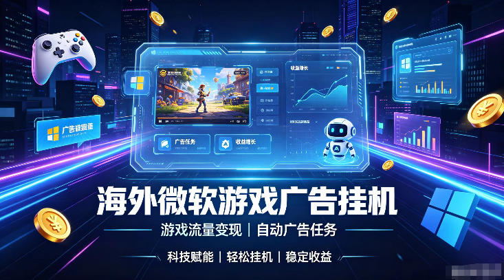 海外游戏广告自动挂G，轻资产海外副业风口，单设备稳定产出500+【揭秘】-hcnxn